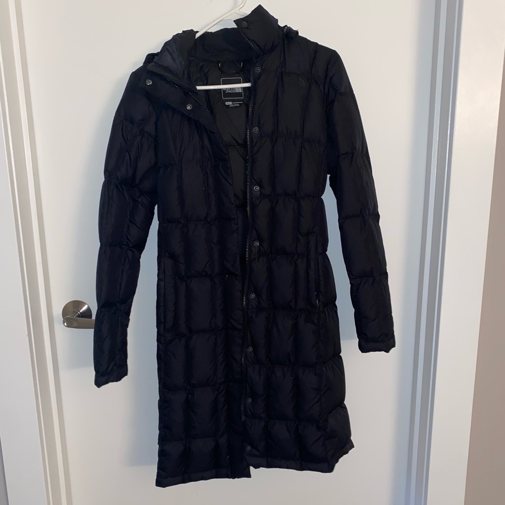 Black Northface long winter parka
